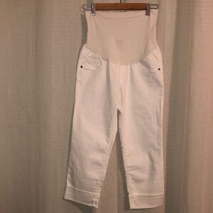 Indigo Blue 10 White Maternity Cropped Jeans